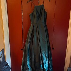 Betsy & Adam Black Satin Maxi Dress